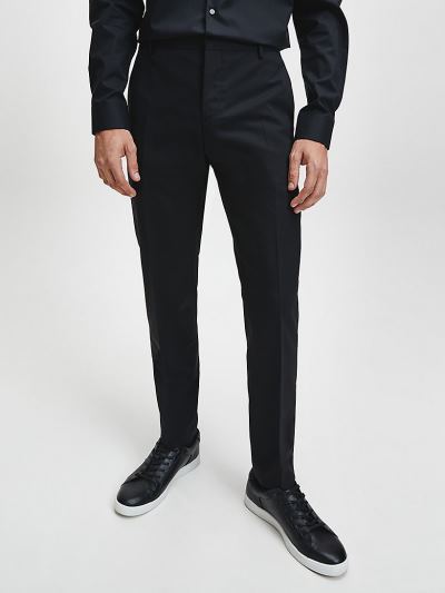 Calvin Klein Ruhák HU301725 | Calvin Klein Fitted Wool Stretch Férfi Öltöny Nadrág Fekete